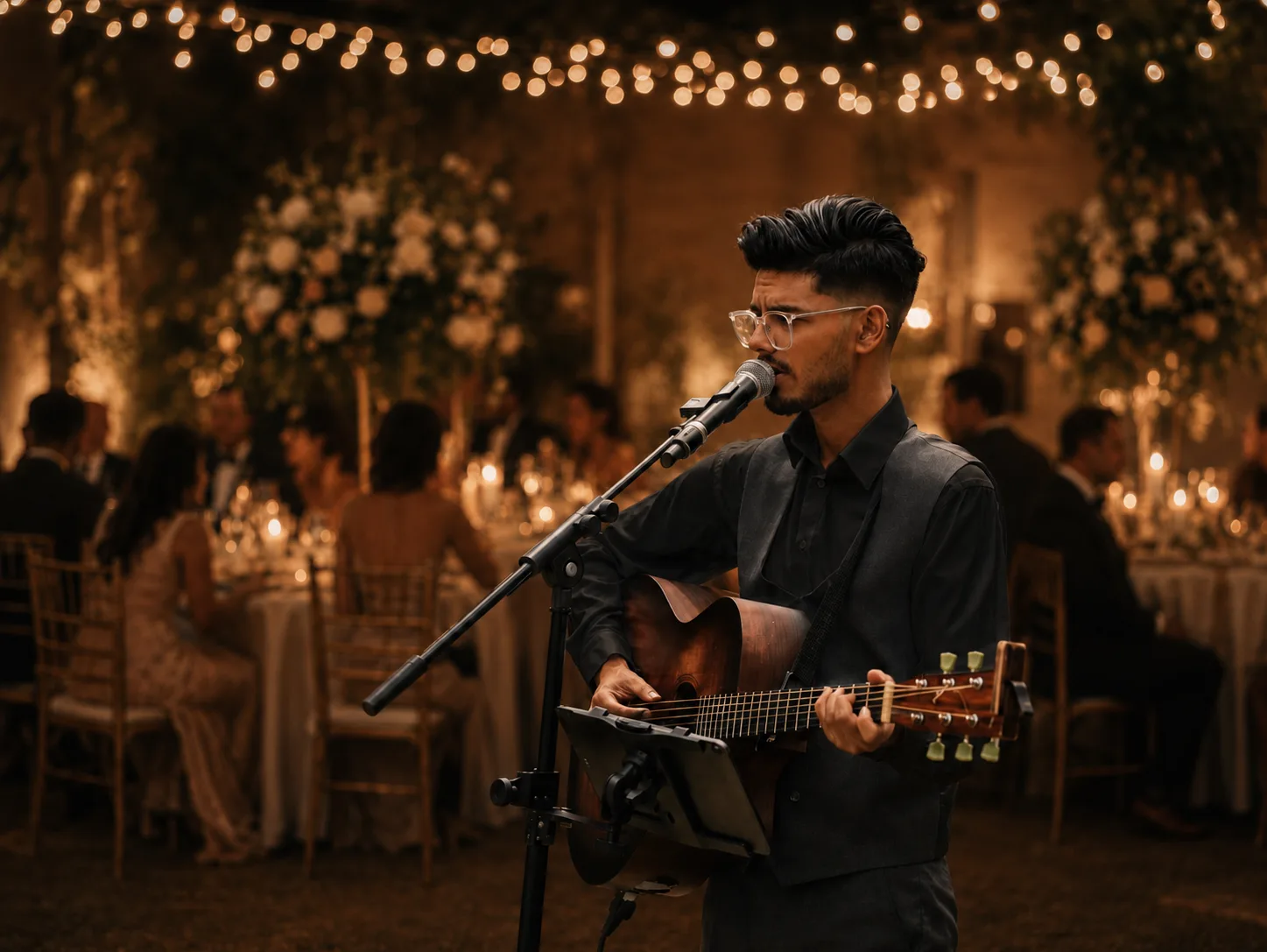 Wedding drinks reception package with live acoustic music