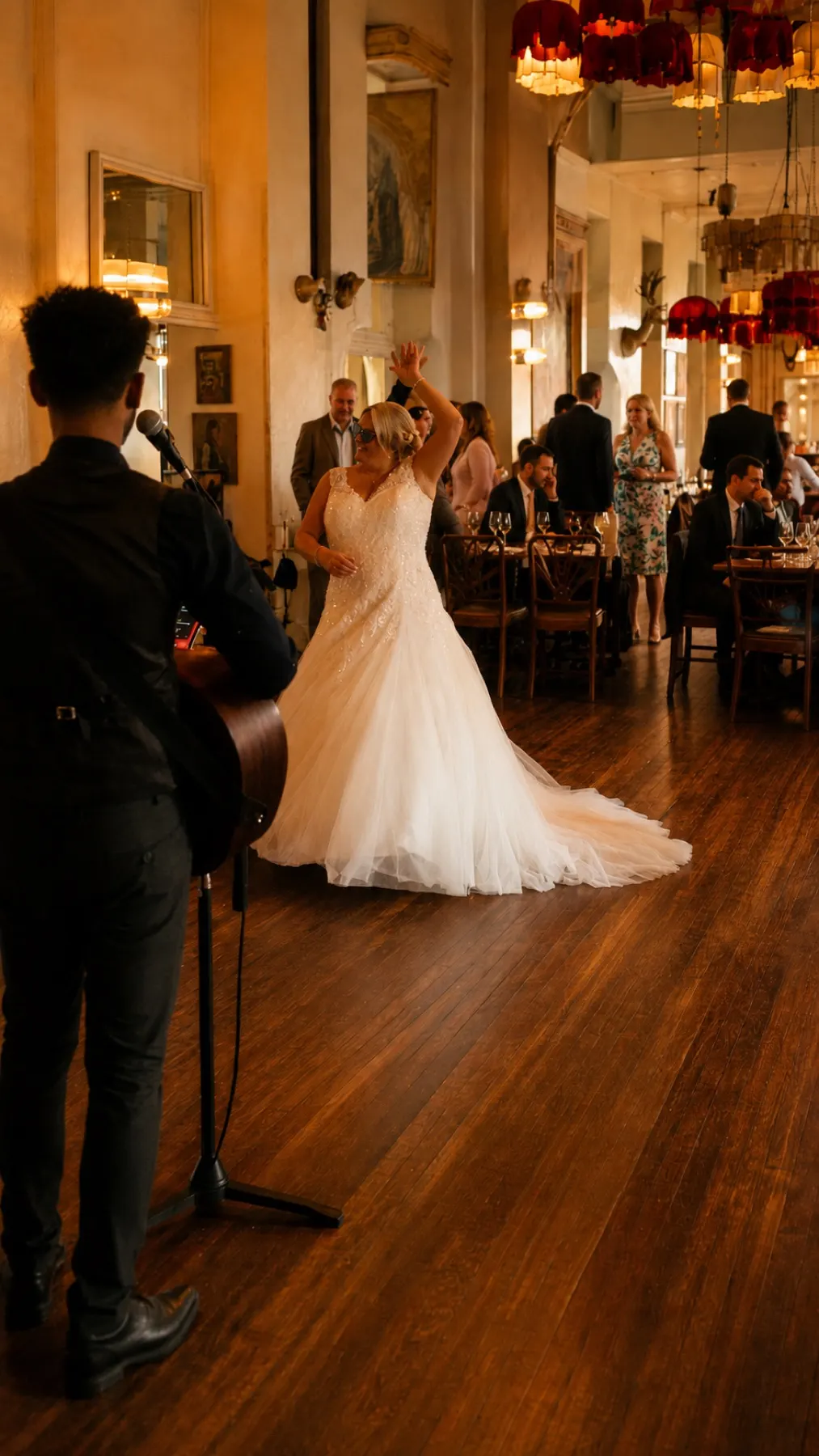 Puskar performing during a wedding ceremony