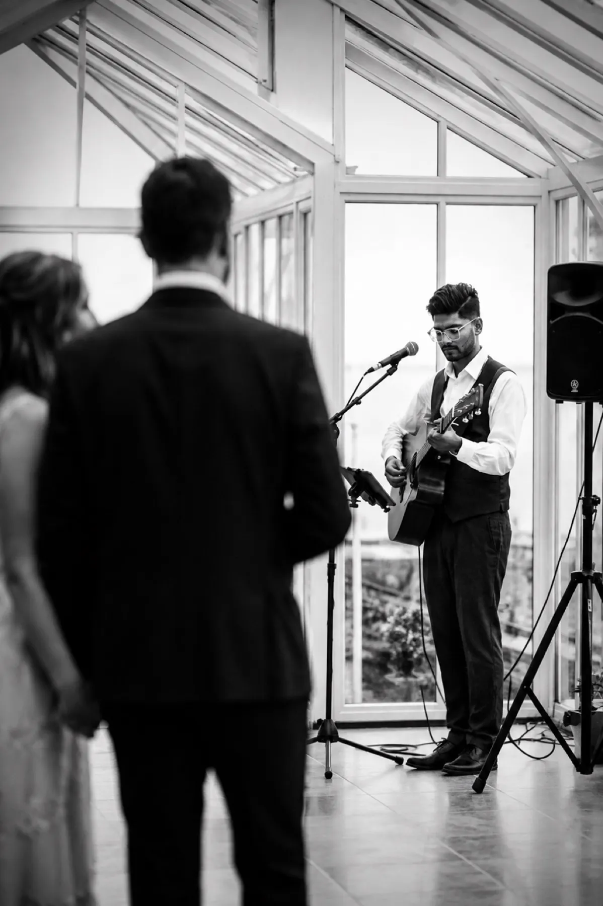 Wedding dance floor under sparklers