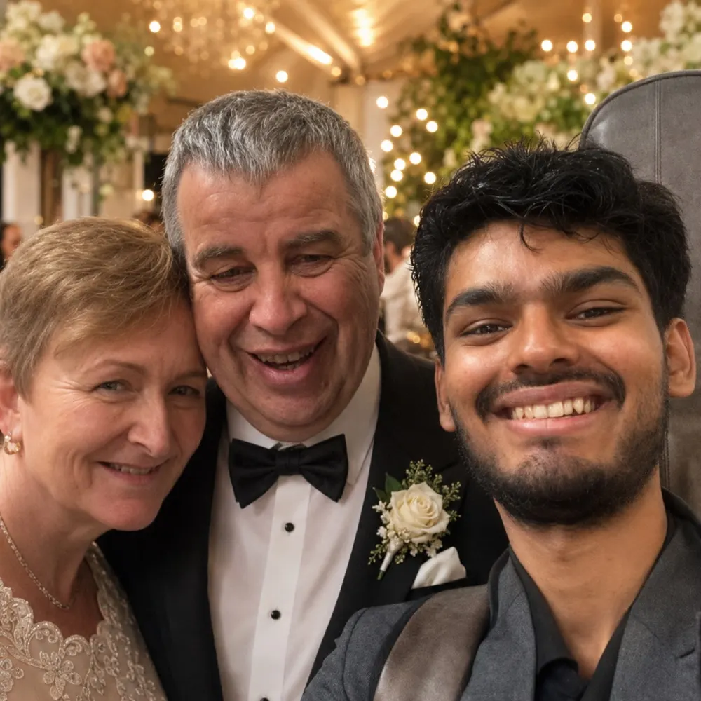 Elizabeth and Dave with Puskar after their wedding performance